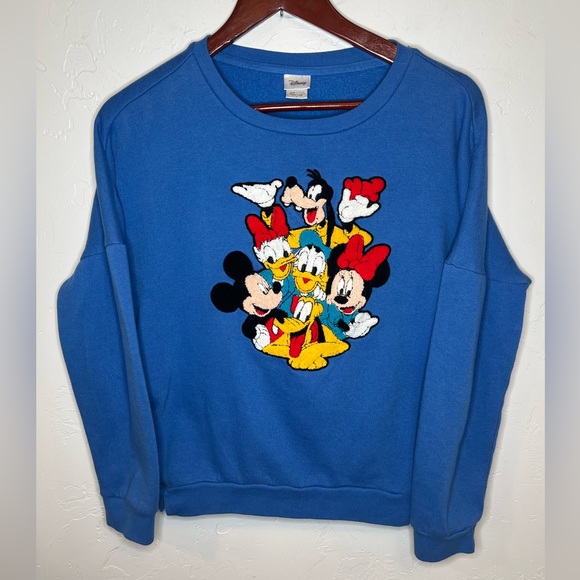 Disney Tops - Disney Vintage Royal Blue Sweatshirt Women’s Junior Mickey and Friends Crew Neck